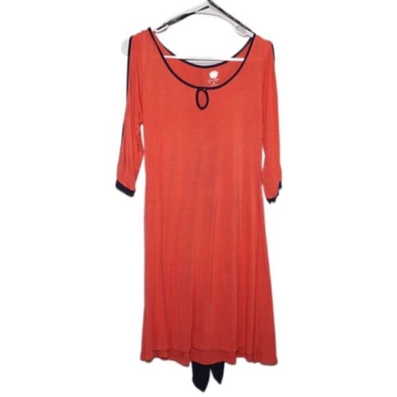 Jessica Simpson 'Melissa' Orange Quarter Sleeve Midi Dress, Medium - Picture 1 of 5